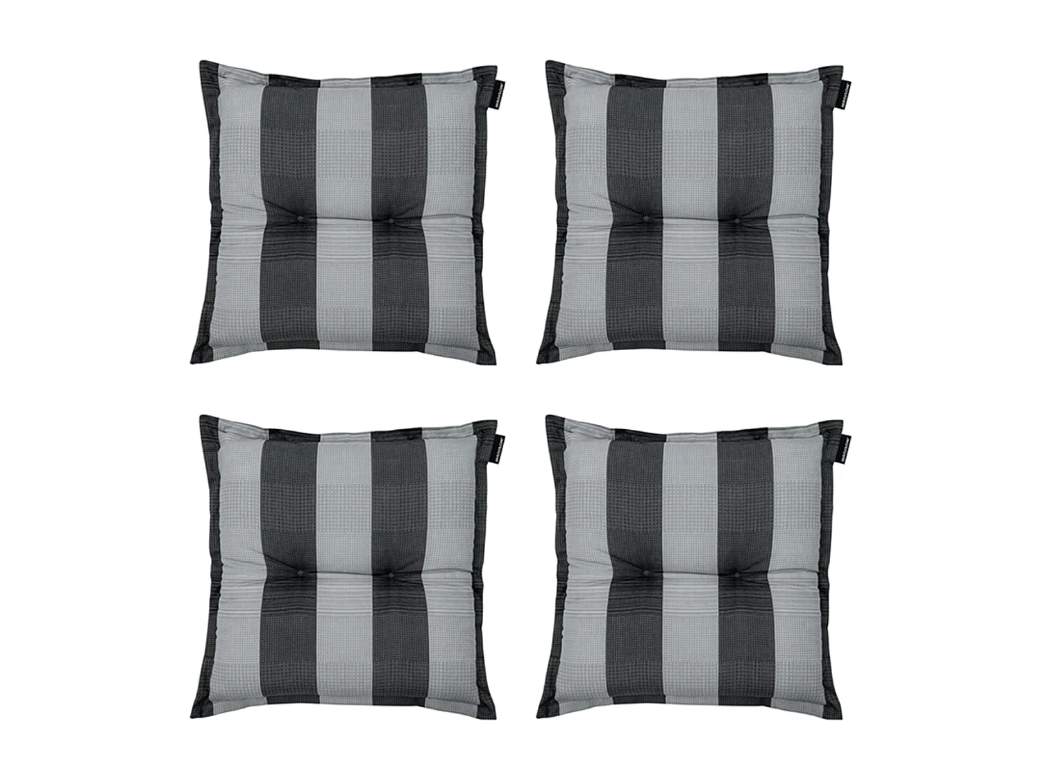 Coussin d'assise Alice gris - Environ 50x50 cm - Lot de 4