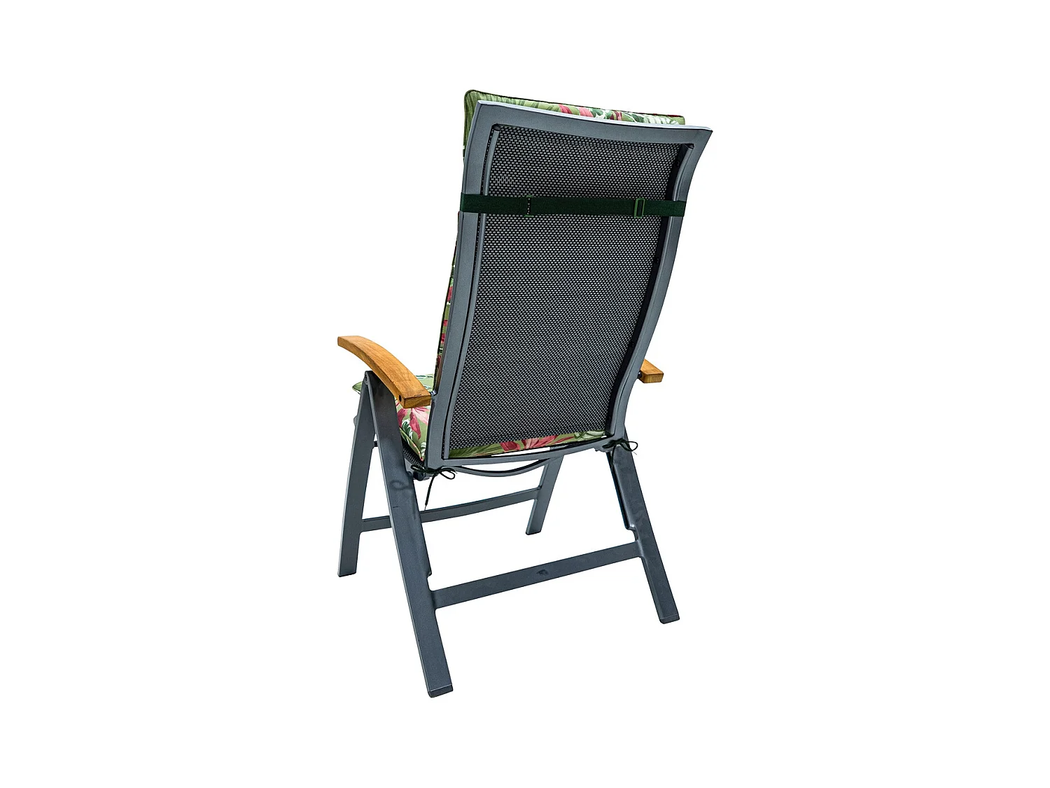 Coussin de chaise de jardin haut dossier Cala vert - Environ 120 x 50 cm - Lot de 4