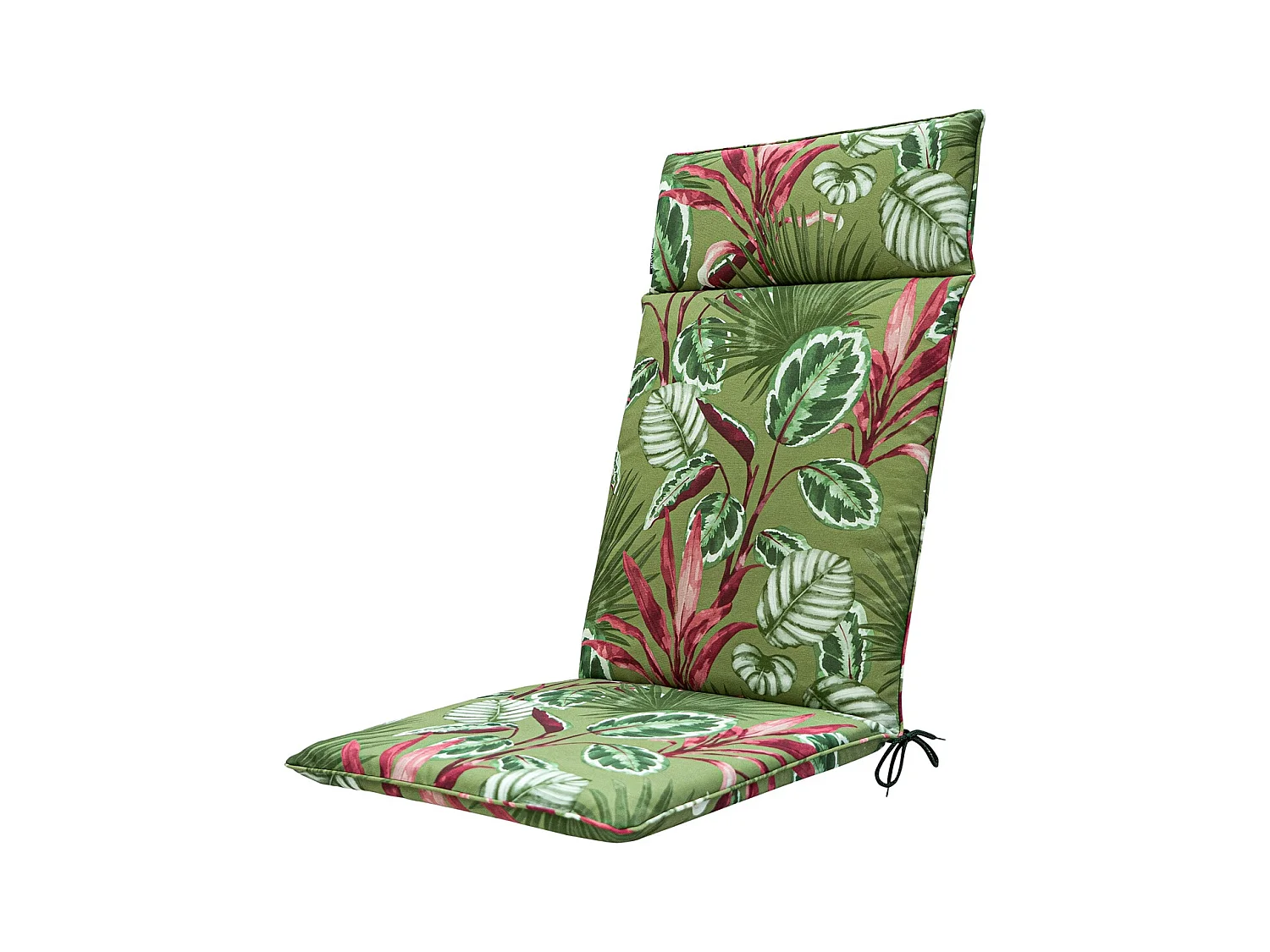 Coussin de chaise de jardin haut dossier Cala vert - Environ 120 x 50 cm - Lot de 4