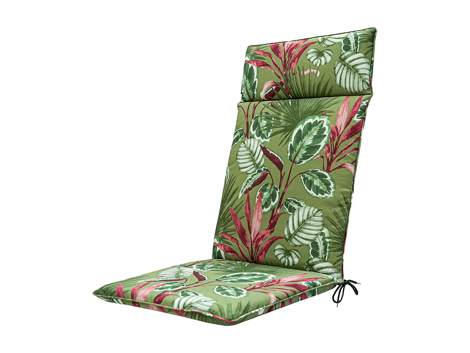 Coussin de chaise de jardin haut dossier Cala vert - Environ 120 x 50 cm - Lot de 4