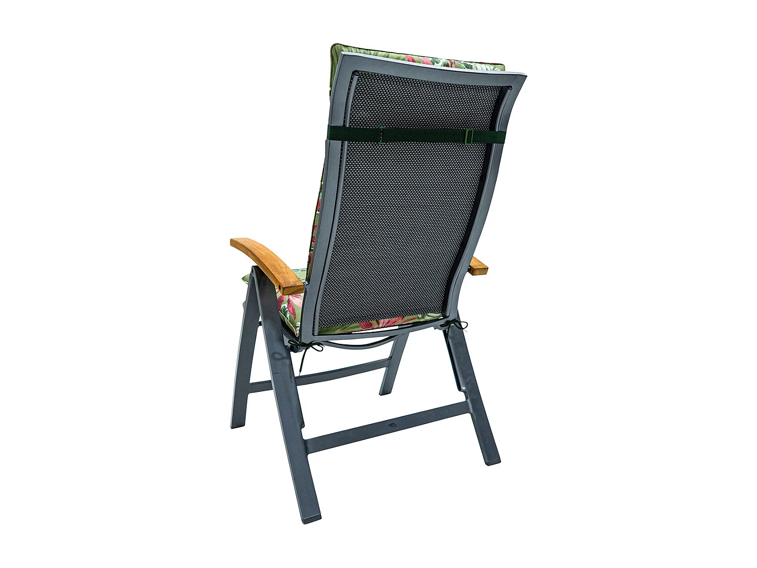 Coussin de chaise de jardin haut dossier Cala vert - Environ 120 x 50 cm - Lot de 4