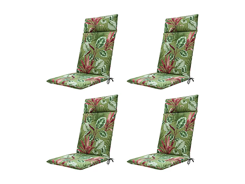 Gartenstuhlkissen High Back Cala grün - Ca. 120x50 cm - 4er Set