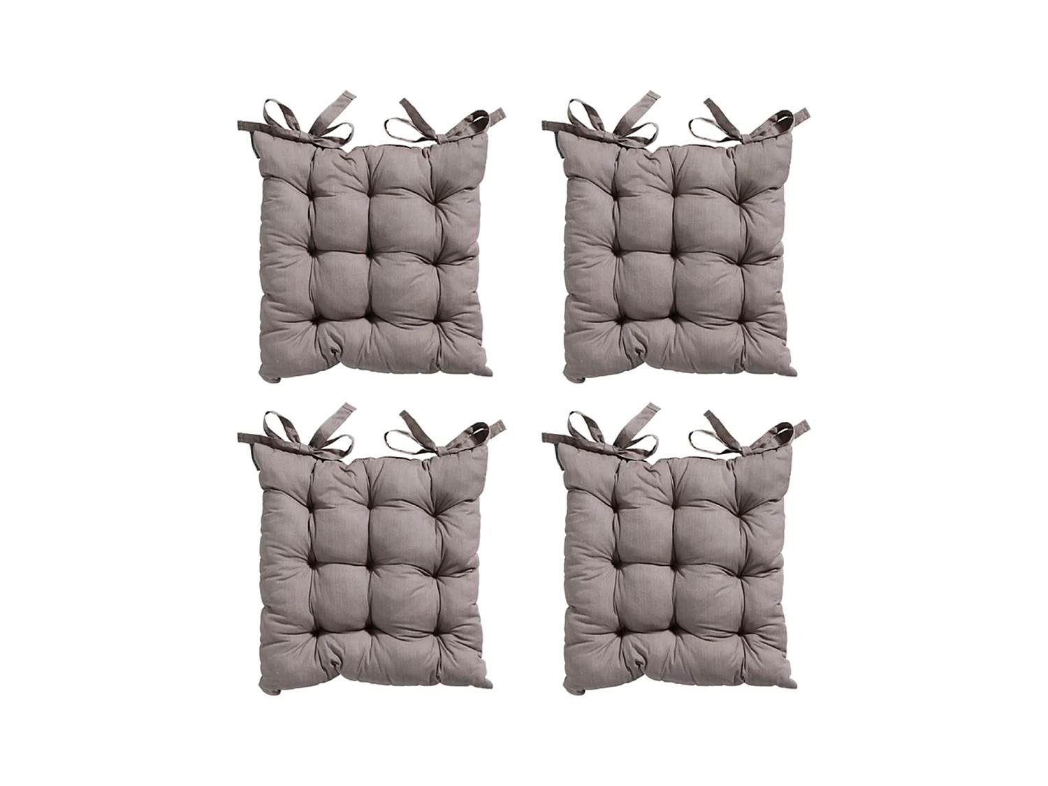 Coussin d'assise Tuscany Basic taupe - Environ 46 x 46 cm - Lot de 4