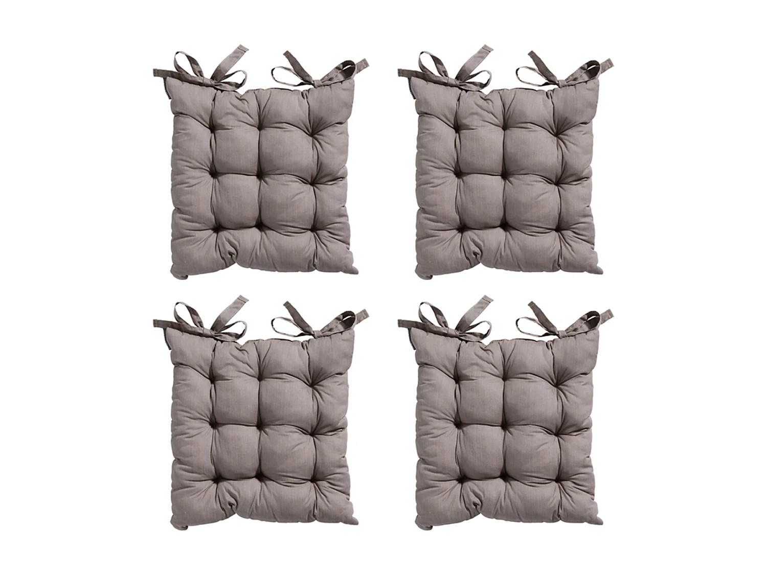 Coussin d'assise Tuscany Basic taupe - Environ 46 x 46 cm - Lot de 4