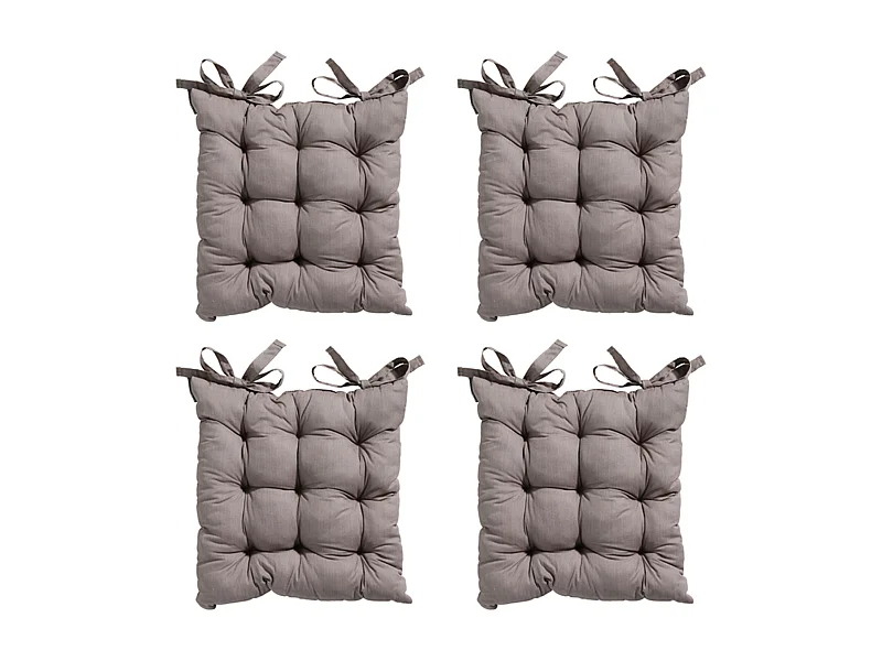 Coussin d'assise Tuscany Basic taupe - Environ 46 x 46 cm - Lot de 4
