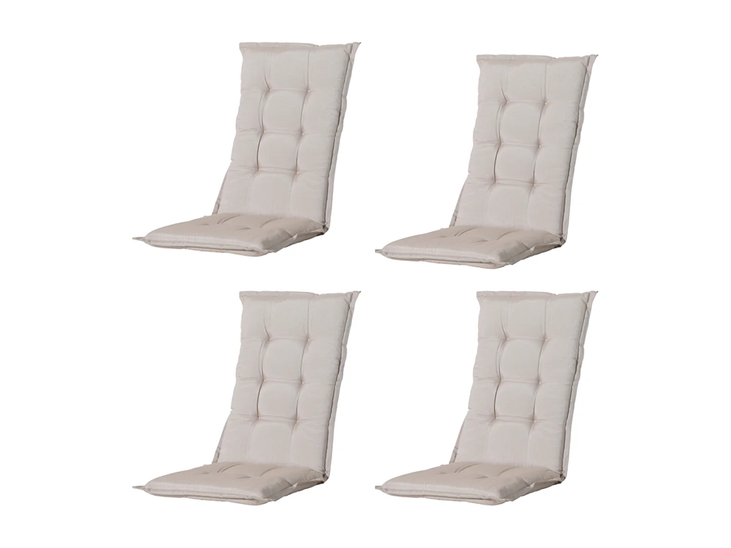 Coussin de chaise de jardin dossier bas en lin Panama - Dimensions approximatives : 105 x 50 cm - Lot de 4