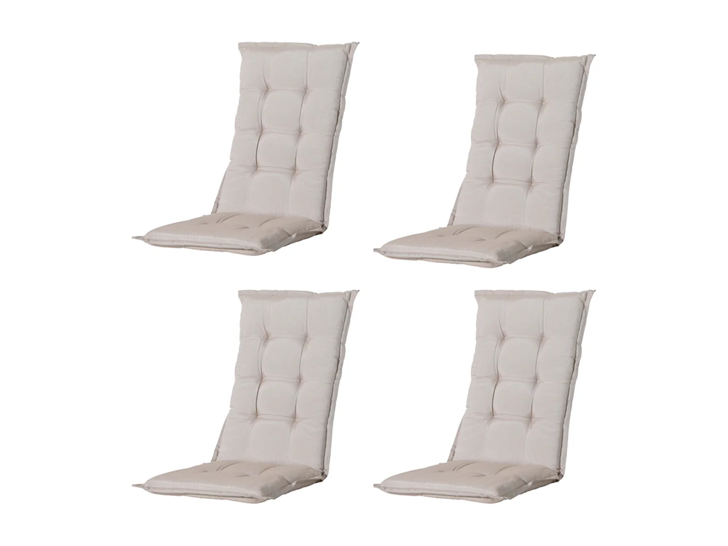 Coussin de chaise de jardin dossier bas en lin Panama - Dimensions approximatives : 105 x 50 cm - Lot de 4