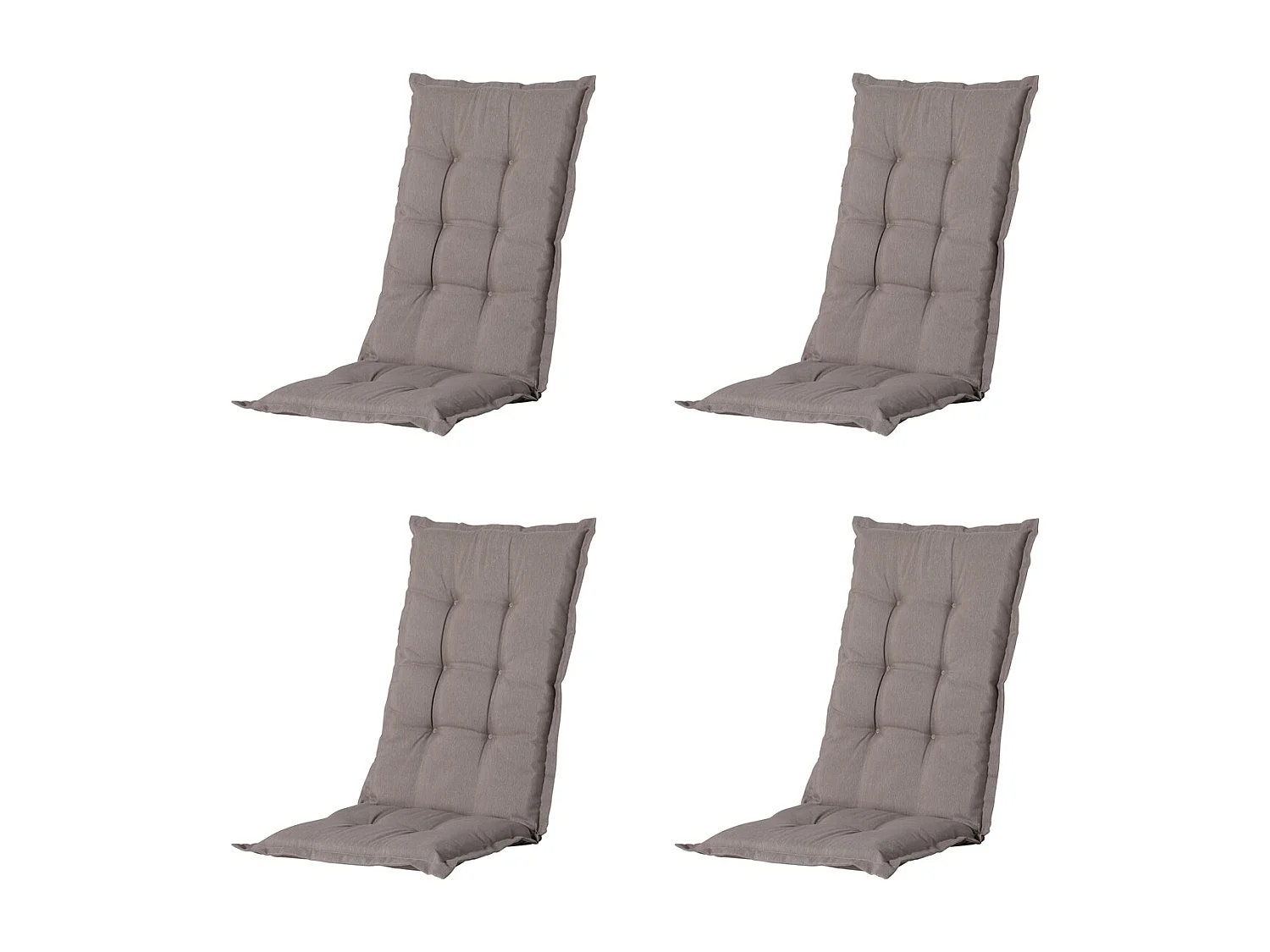 Coussin de chaise de jardin dossier haut Panama taupe - Environ 123 x 50 cm - Lot de 4