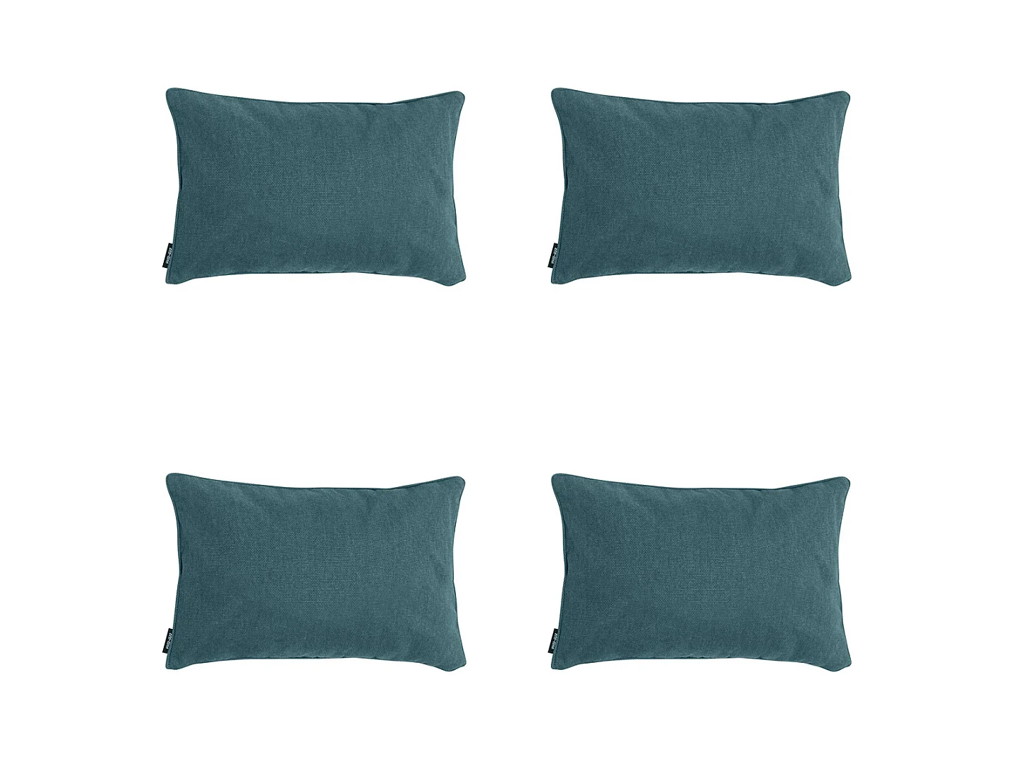 Coussin décoratif bleu mer toile éco+ - Env. 30x50 cm - Lot de 4