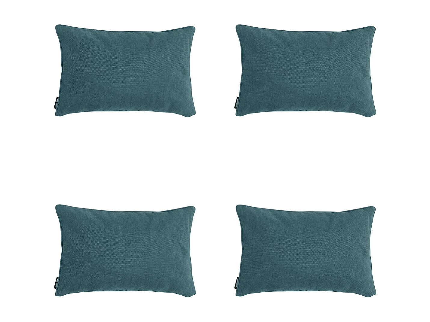 Coussin décoratif bleu mer toile éco+ - Env. 30x50 cm - Lot de 4