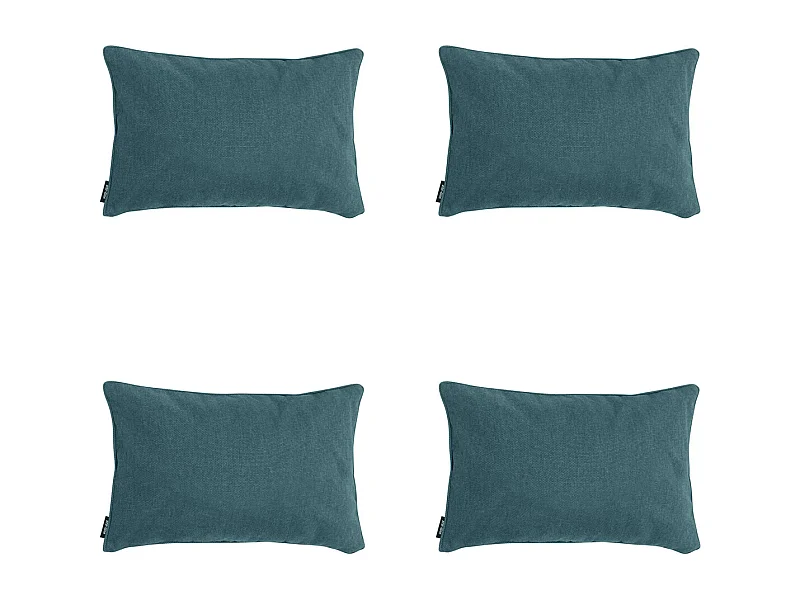 Coussin décoratif bleu mer toile éco+ - Env. 30x50 cm - Lot de 4