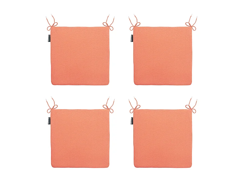 Coussin d'assise Panama orange flamme - Environ 40 x 40 cm - Lot de 4