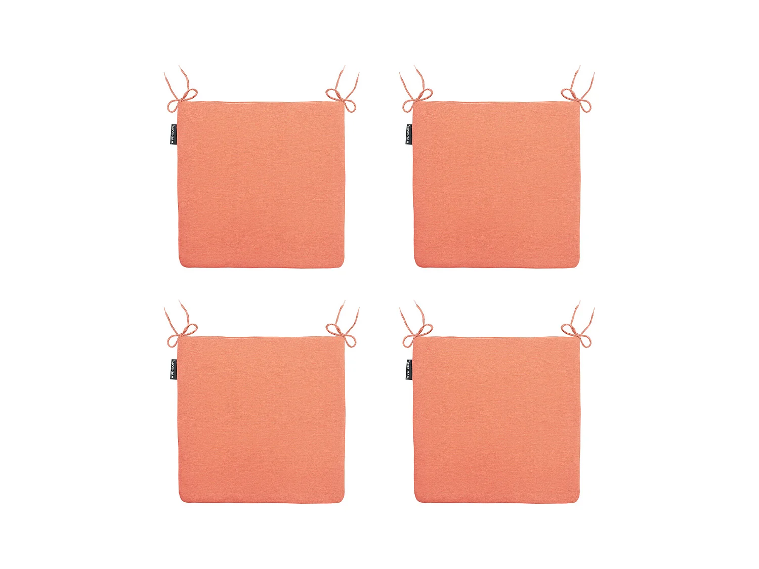 Coussin d'assise Panama orange flamme - Environ 40 x 40 cm - Lot de 4