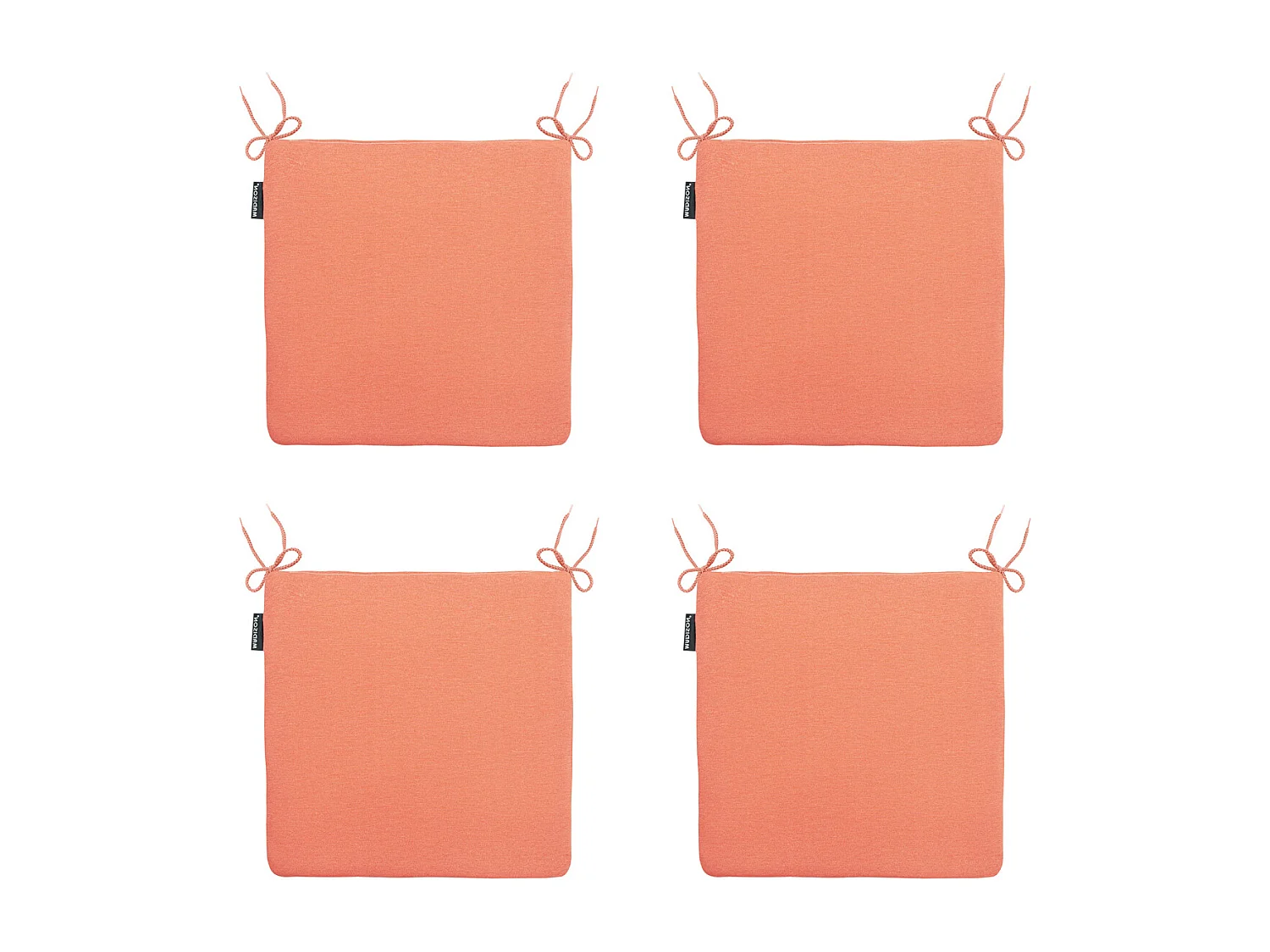 Coussin d'assise Panama orange flamme - Environ 40 x 40 cm - Lot de 4