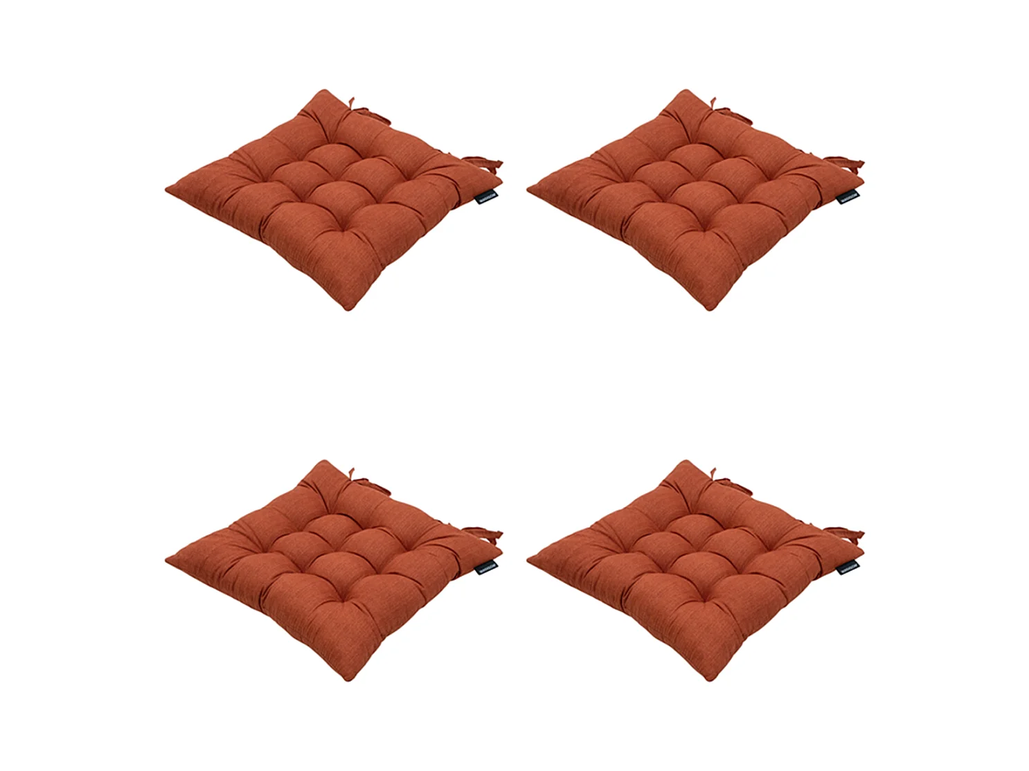 Coussin d'assise Basic Terra - Environ 46x46 cm - Lot de 4