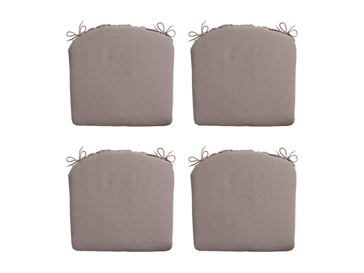 Cojín de asiento Panamá color topo - Aprox. 46x48 cm - Juego de 4