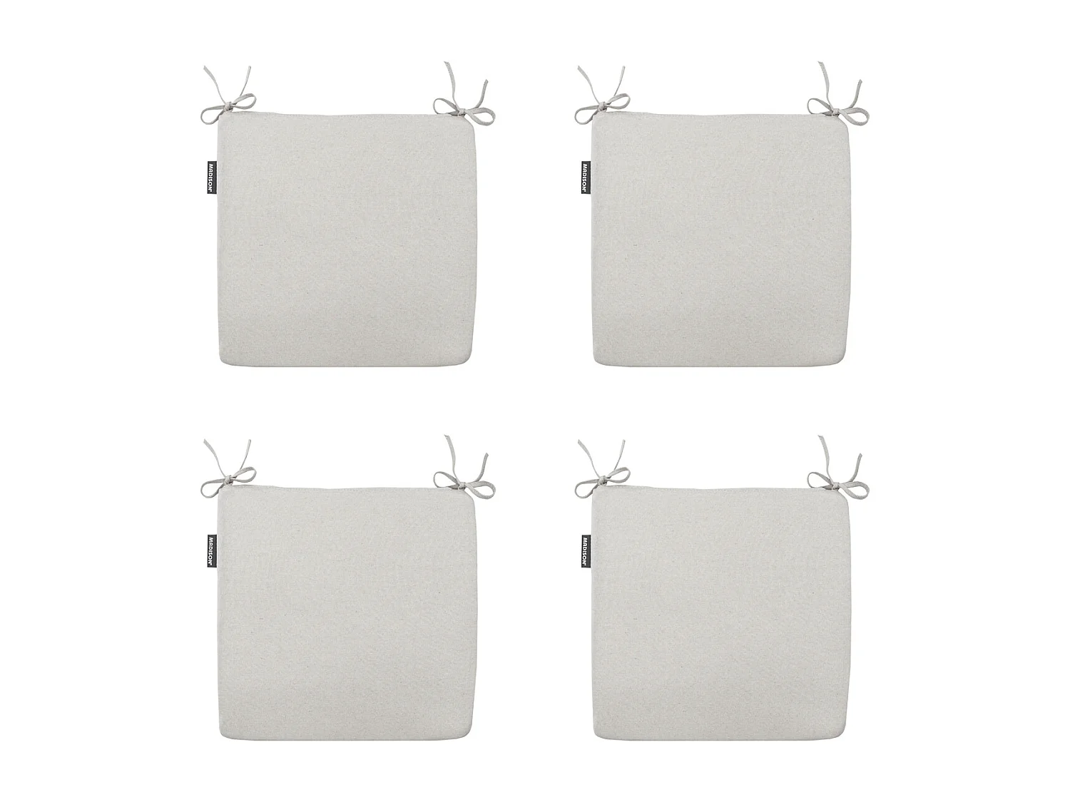 Coussin d'assise en lin Panama - Environ 40x40 cm - Lot de 4
