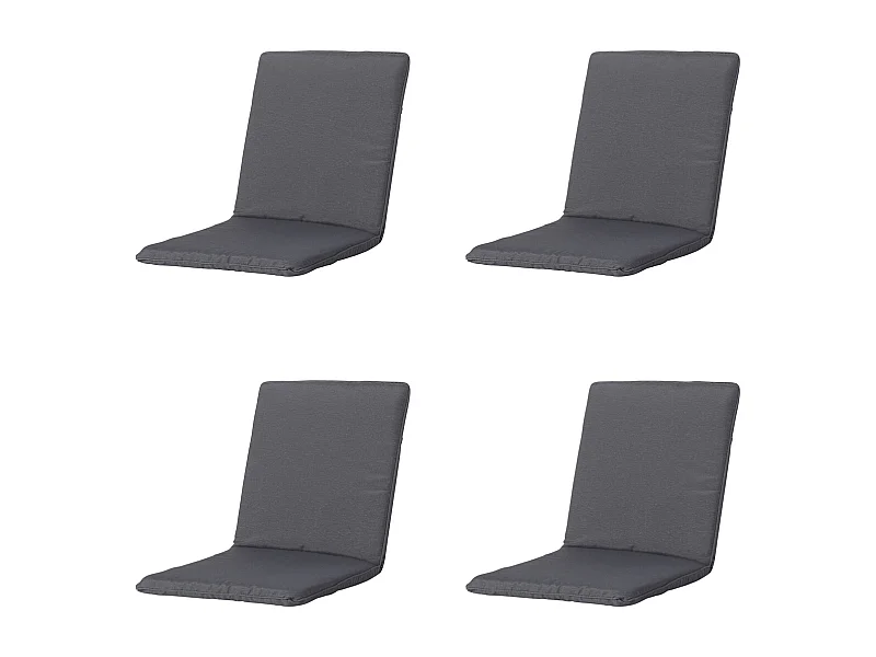 Coussin de chaise empilable Panama gris - Environ 97 x 49 cm - Lot de 4