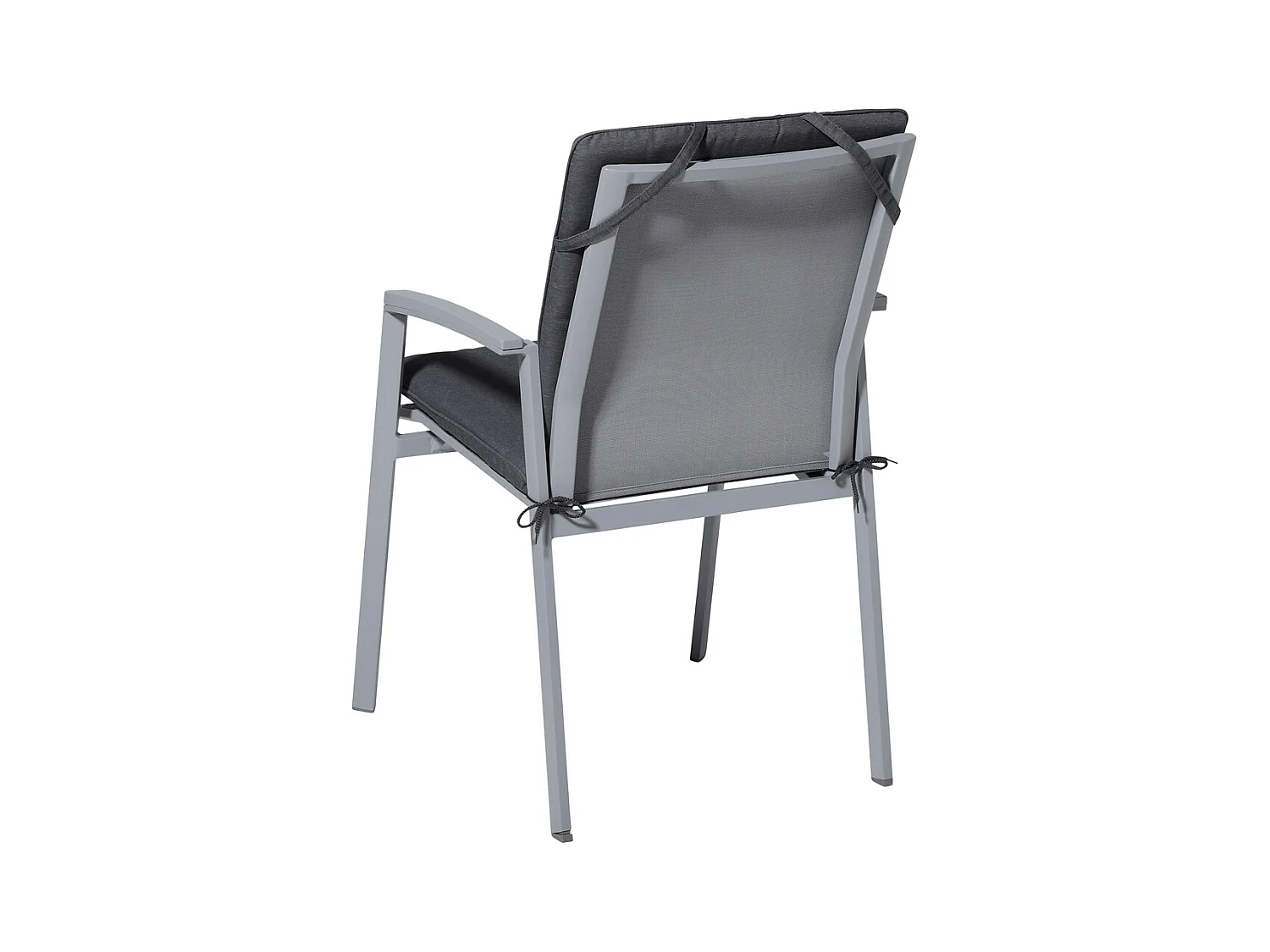 Coussin de chaise empilable Panama gris - Environ 97 x 49 cm - Lot de 4