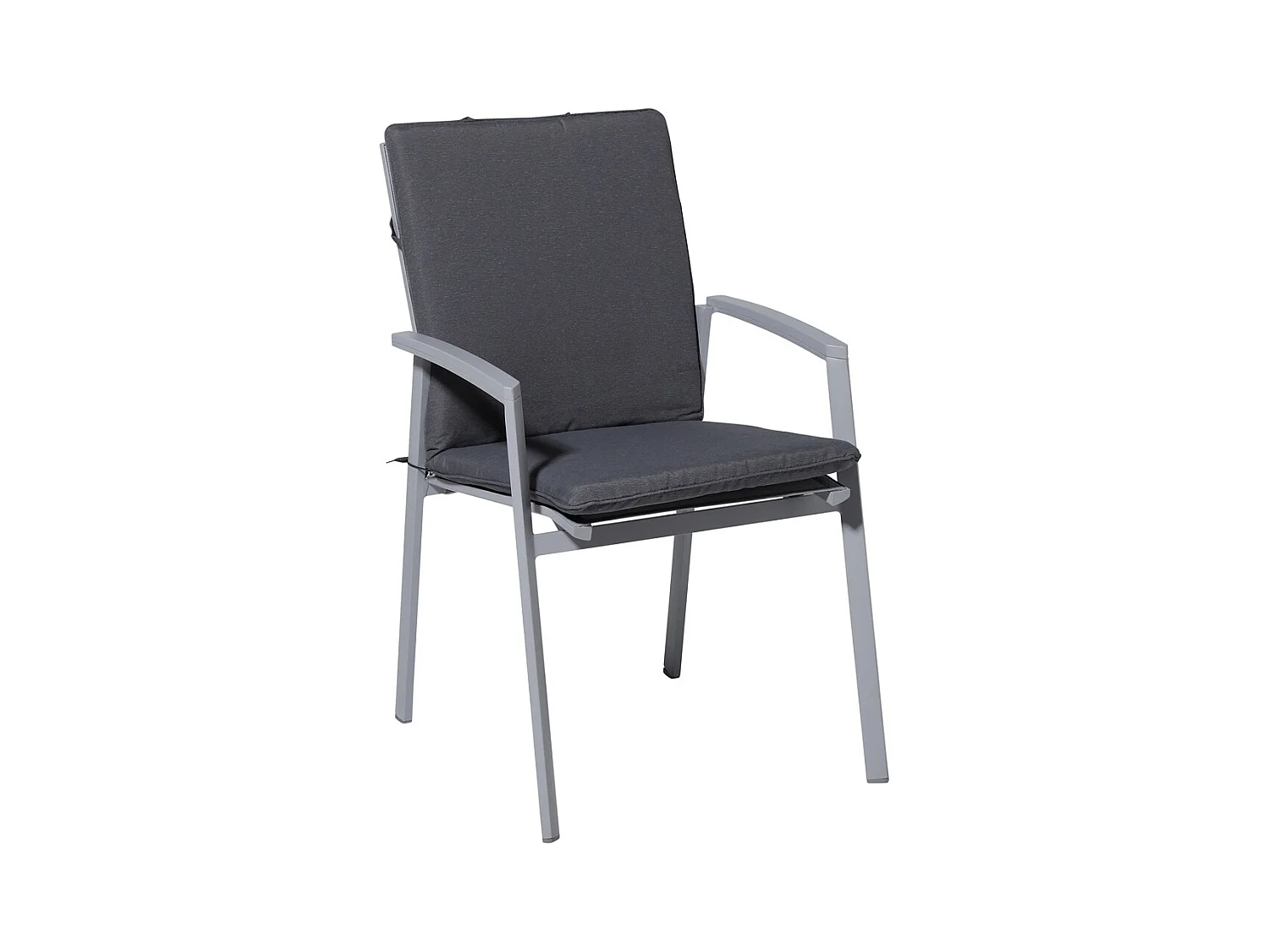 Coussin de chaise empilable Panama gris - Environ 97 x 49 cm - Lot de 4