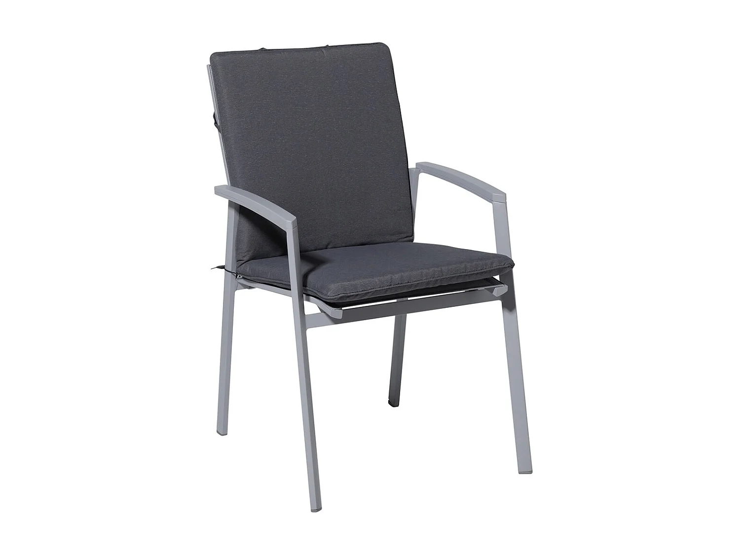 Coussin de chaise empilable Panama gris - Environ 97 x 49 cm - Lot de 4