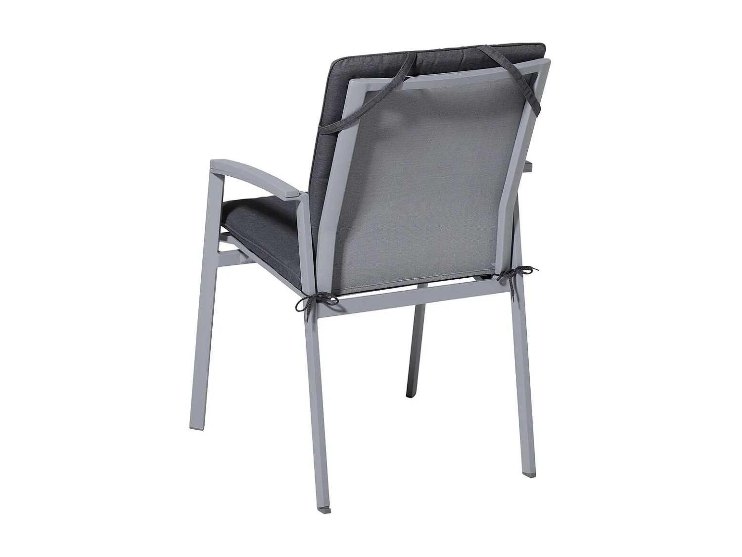 Coussin de chaise empilable Panama gris - Environ 97 x 49 cm - Lot de 4