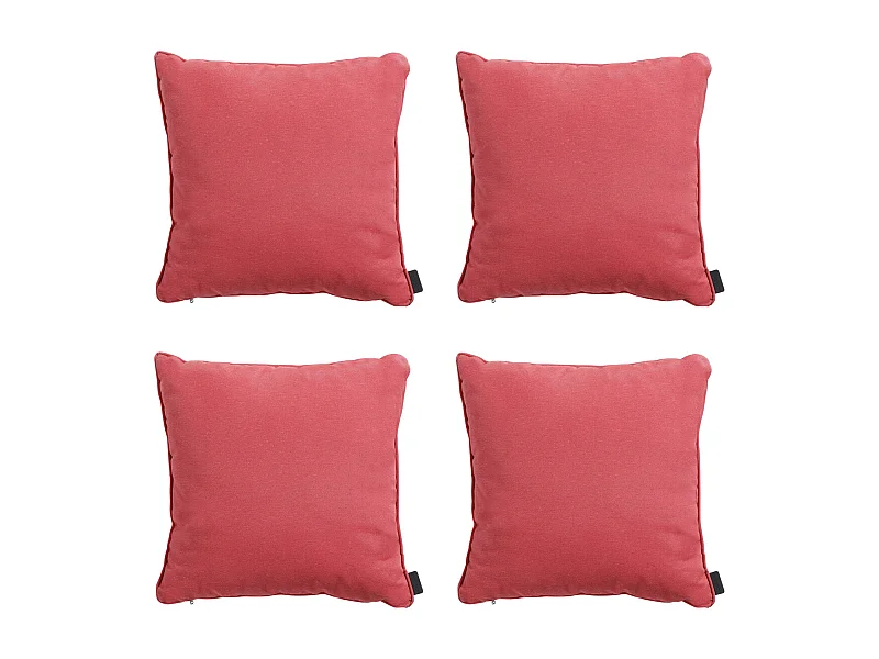 Coussin décoratif Panama rouge brique - Env. 60x60 cm - Lot de 4