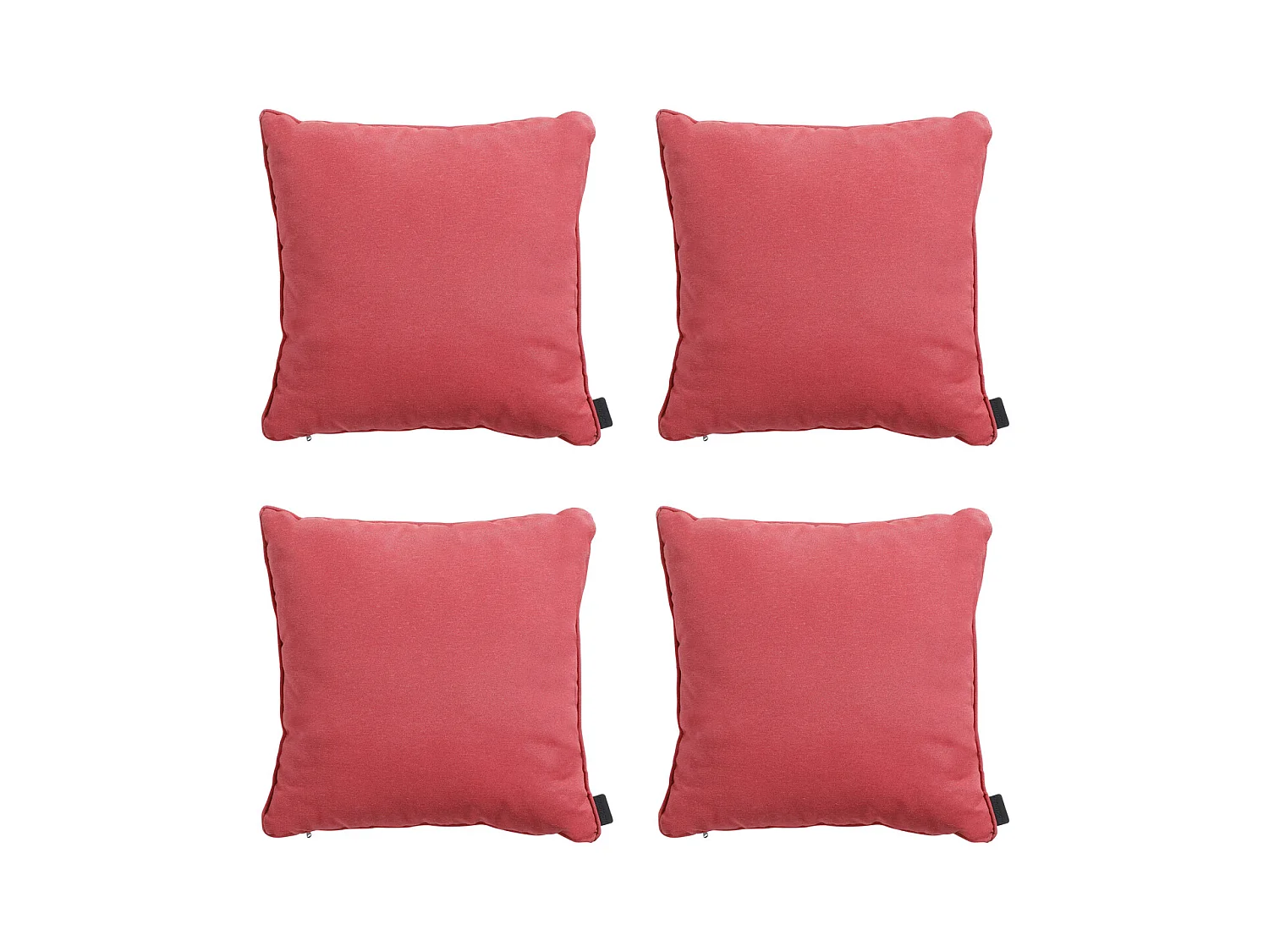 Coussin décoratif Panama rouge brique - Env. 60x60 cm - Lot de 4