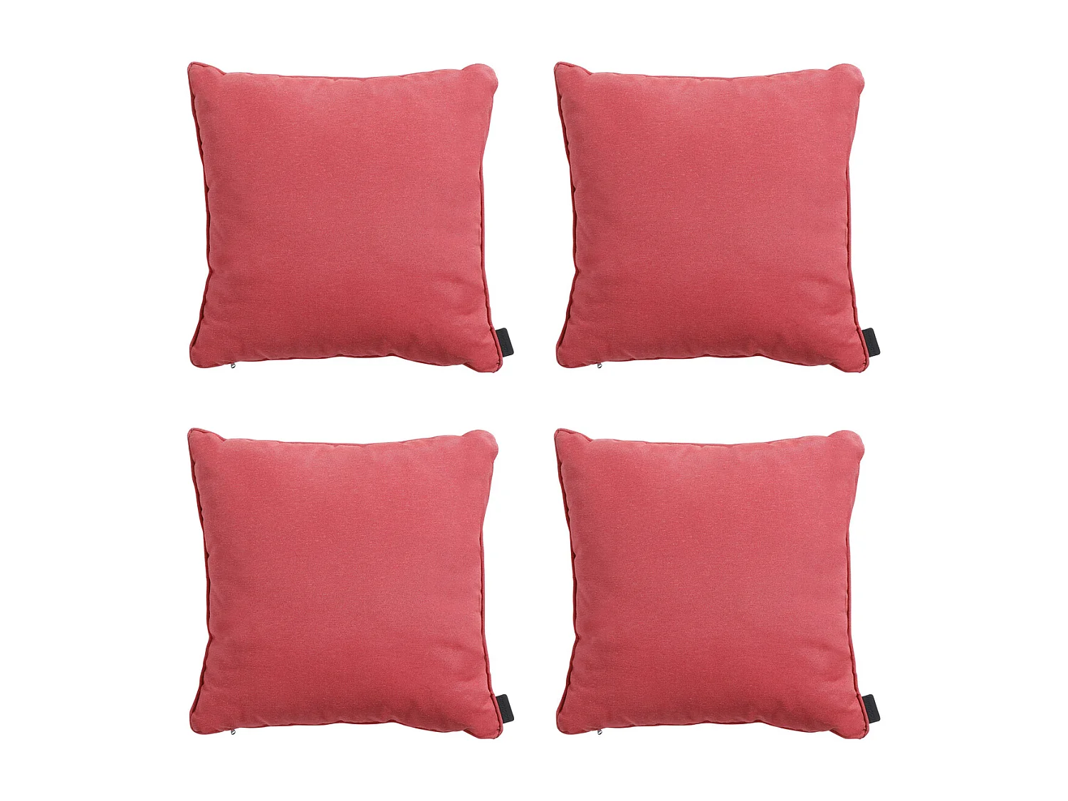 Coussin décoratif Panama rouge brique - Env. 60x60 cm - Lot de 4