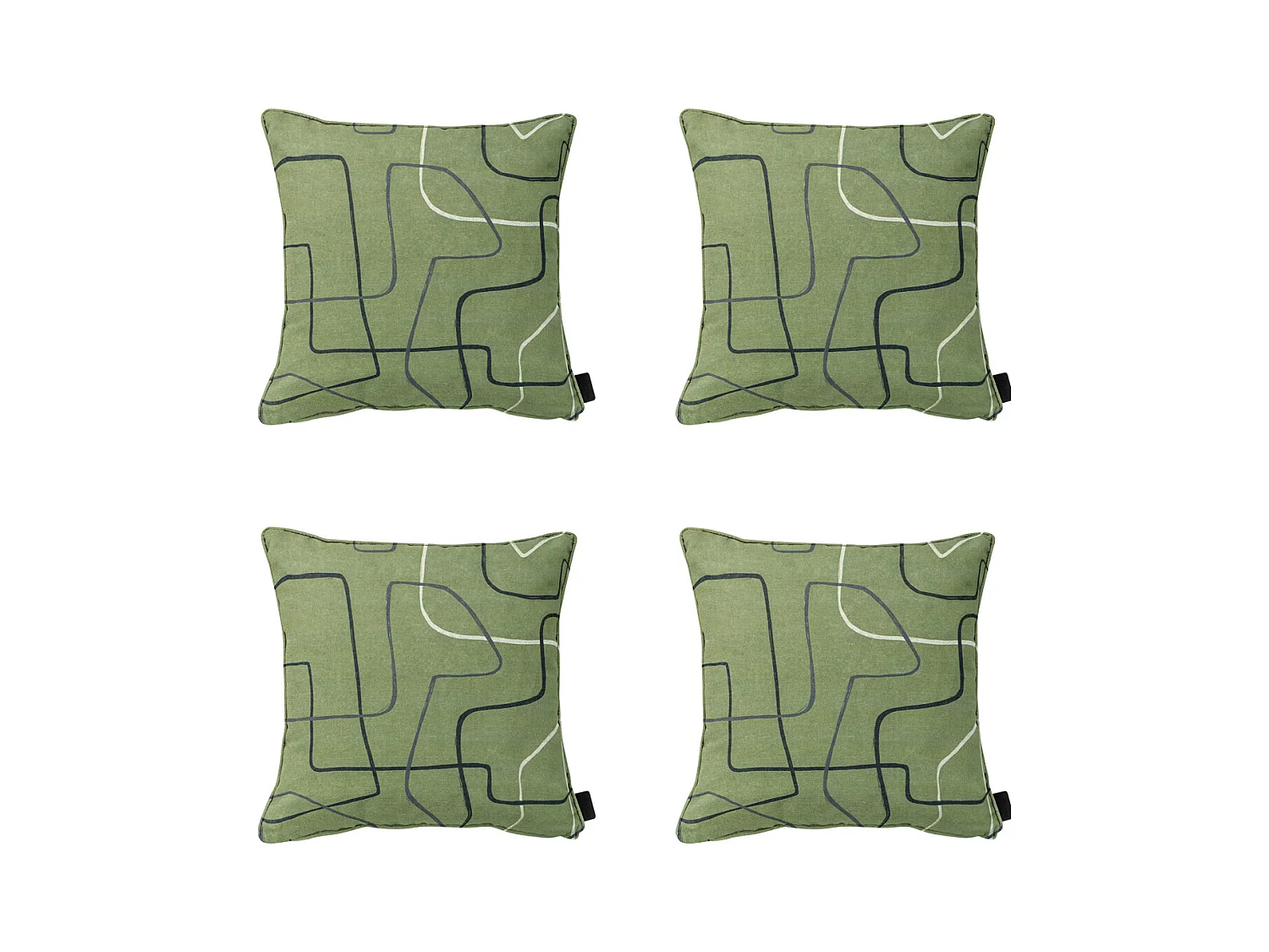 Coussin décoratif Joah sauge - Env. 50x50 cm - Lot de 4