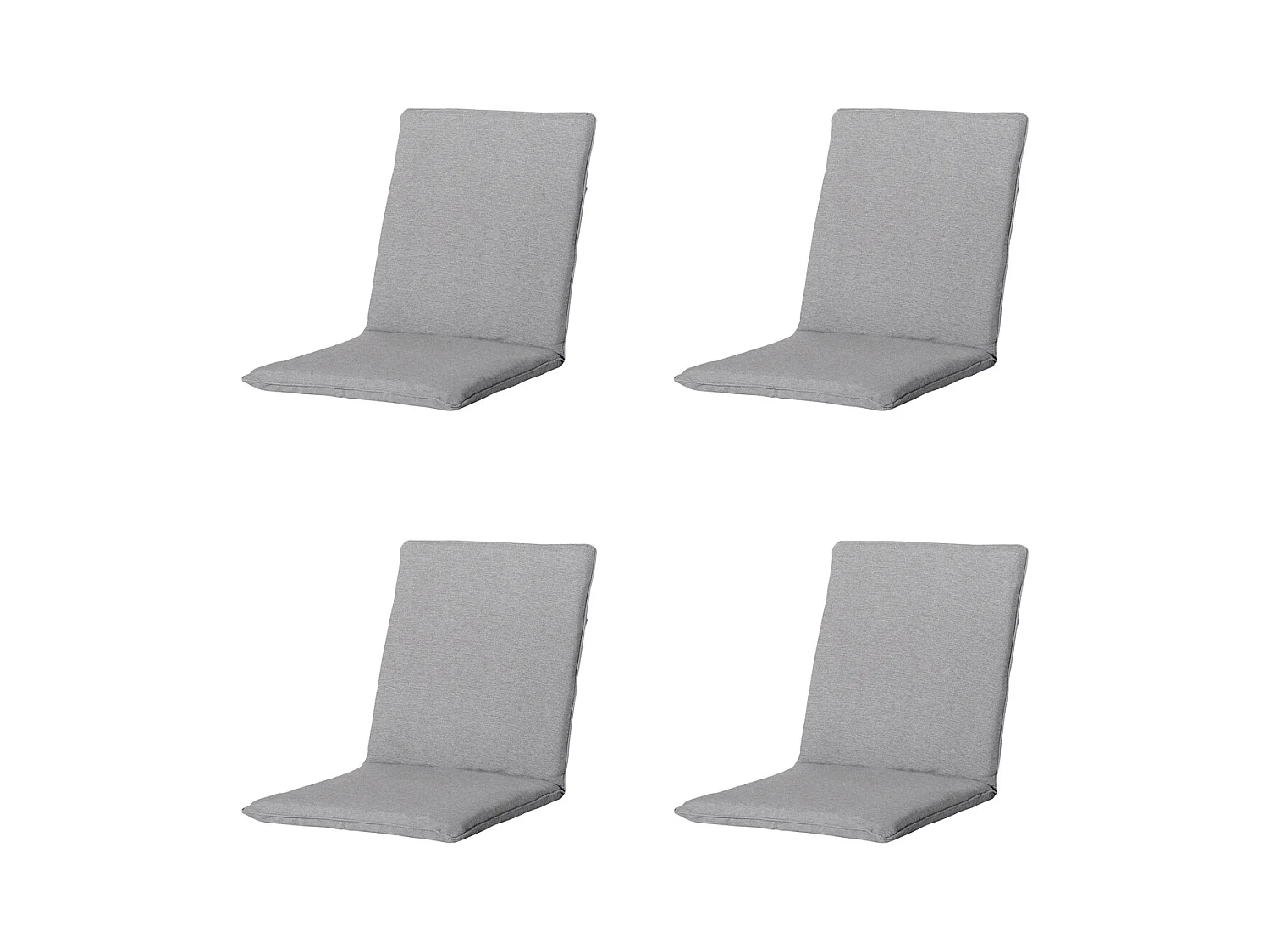 Coussin de chaise empilable Naples gris - Env. 97 x 49 cm - Lot de 4