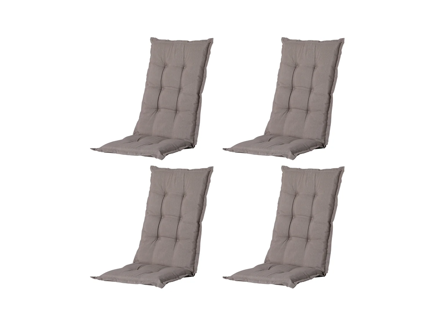 Coussin de chaise de jardin dossier haut Panama taupe - Environ 123 x 50 cm - Lot de 4
