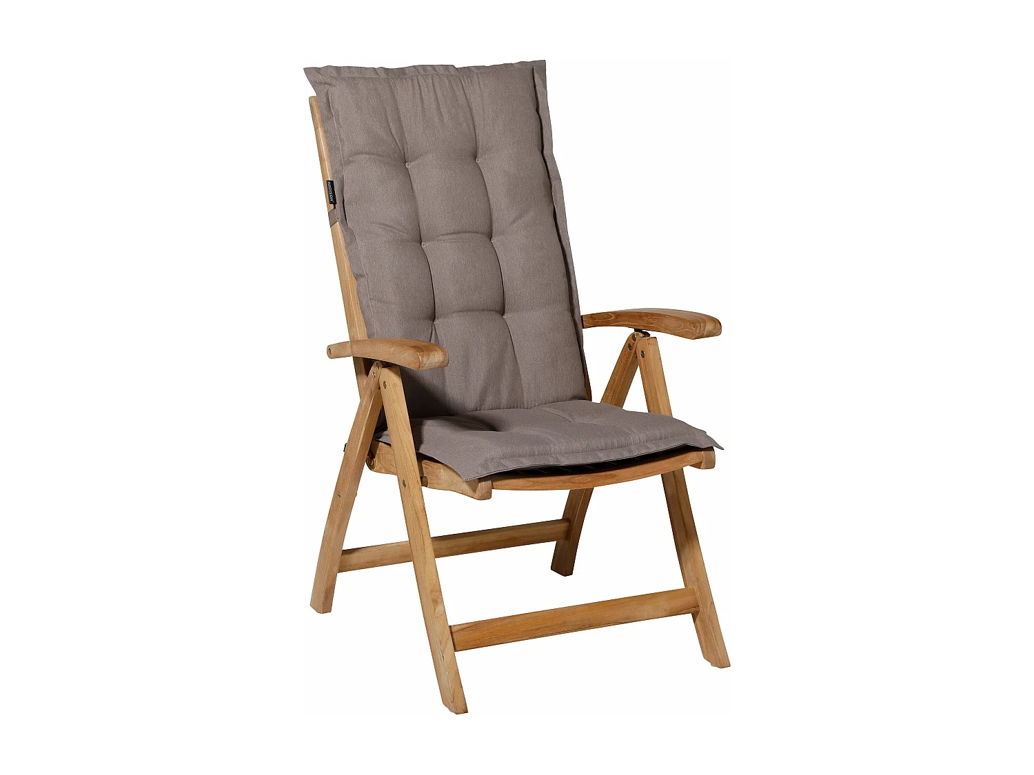 Coussin de chaise de jardin dossier haut Panama taupe - Environ 123 x 50 cm - Lot de 4