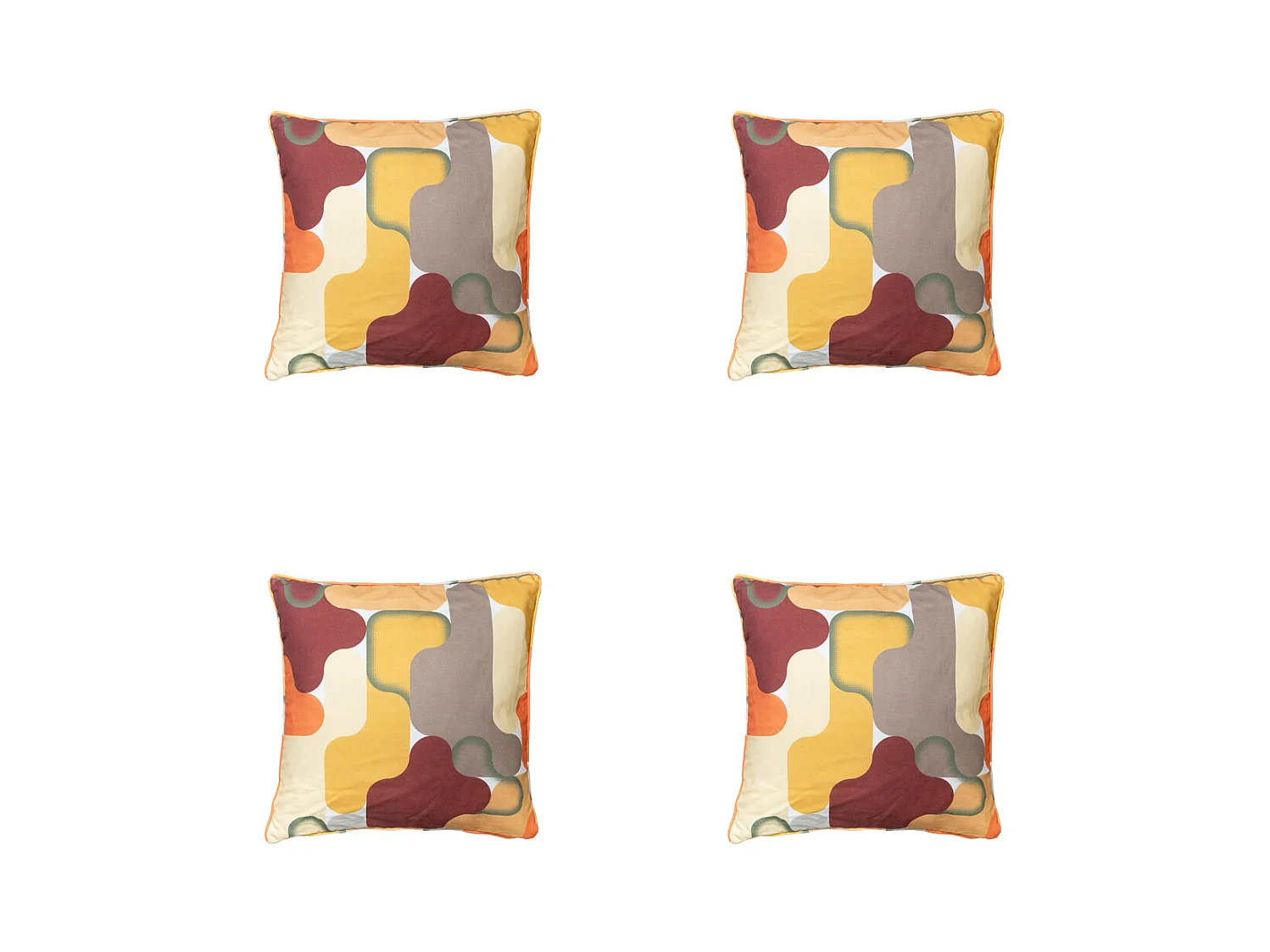 Coussin décoratif Grafi bordo - Environ 50x50 cm - Lot de 4