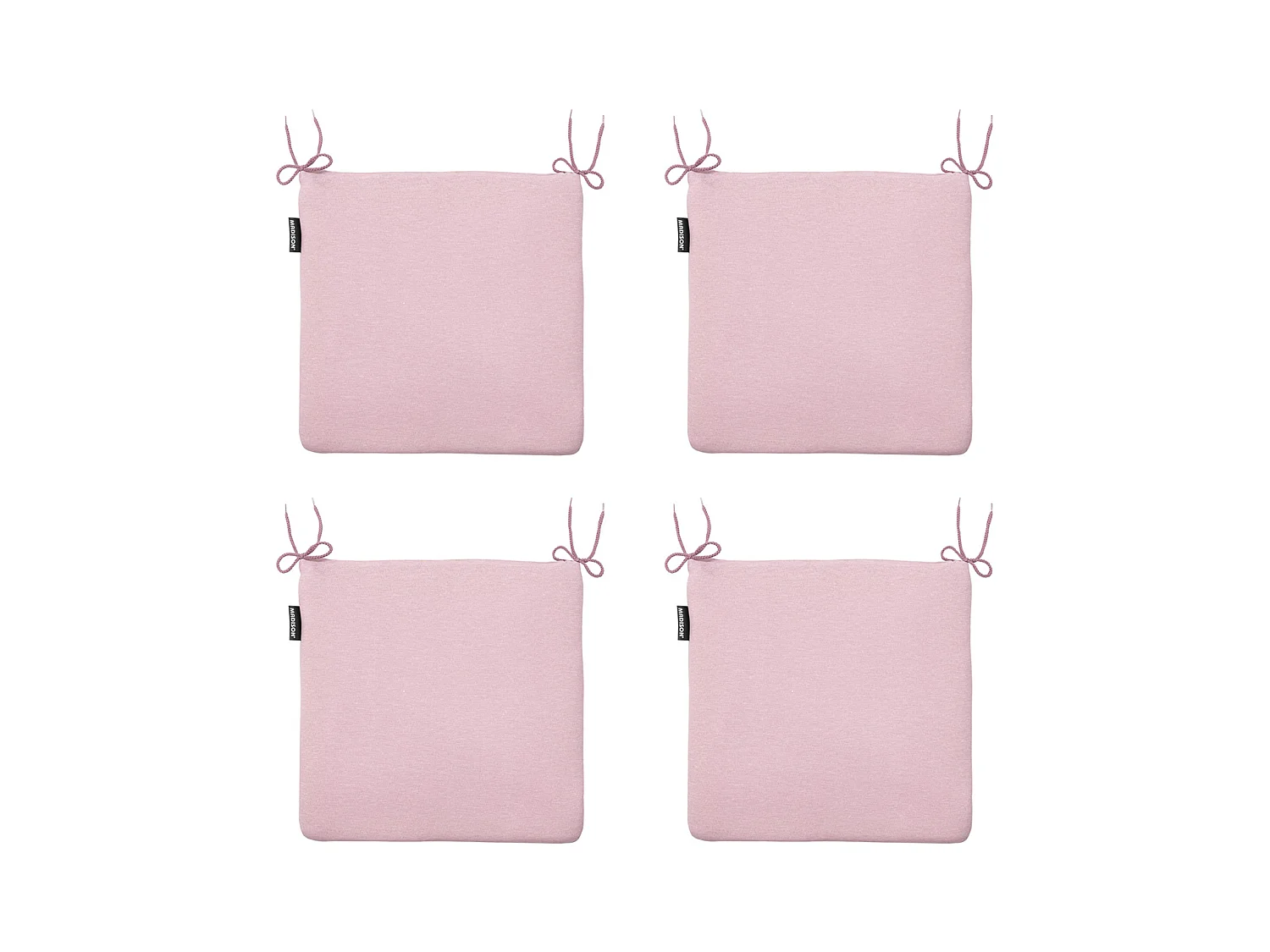 Coussin d'assise Panama rose tendre - Environ 40 x 40 cm - Lot de 4