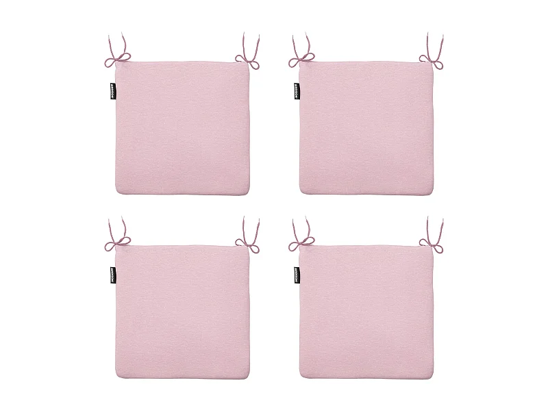 Coussin d'assise Panama rose tendre - Environ 40 x 40 cm - Lot de 4