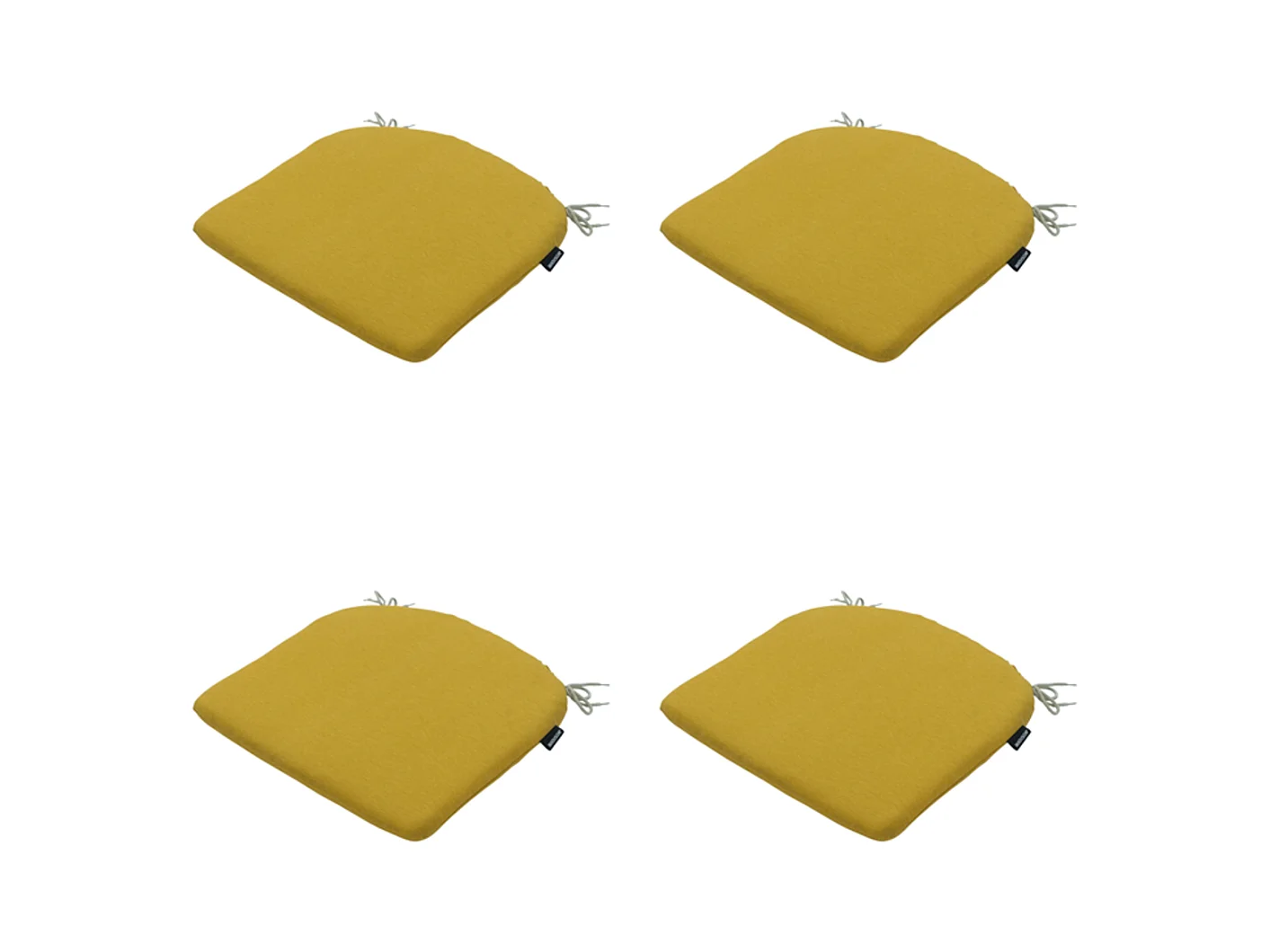 Coussin d'assise Panama moutarde - Env. 46x48 cm - Lot de 4