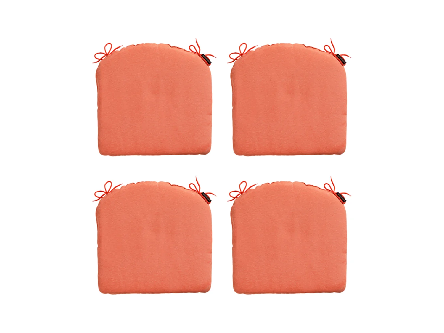 Coussin d'assise Panama orange flamme - Env. 46x48 cm - Lot de 4