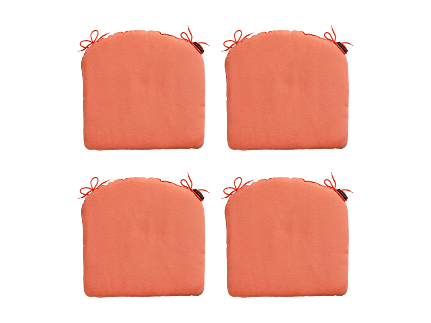 Coussin d'assise Panama orange flamme - Env. 46x48 cm - Lot de 4