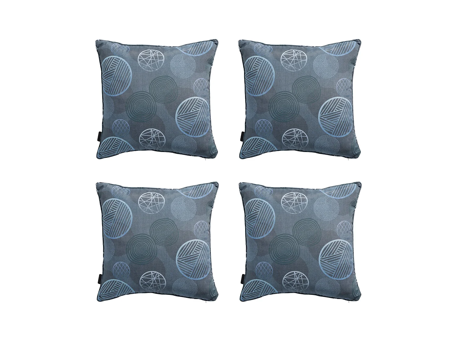 Coussin décoratif Cercle bleu - Env. 50x50 cm - Lot de 4