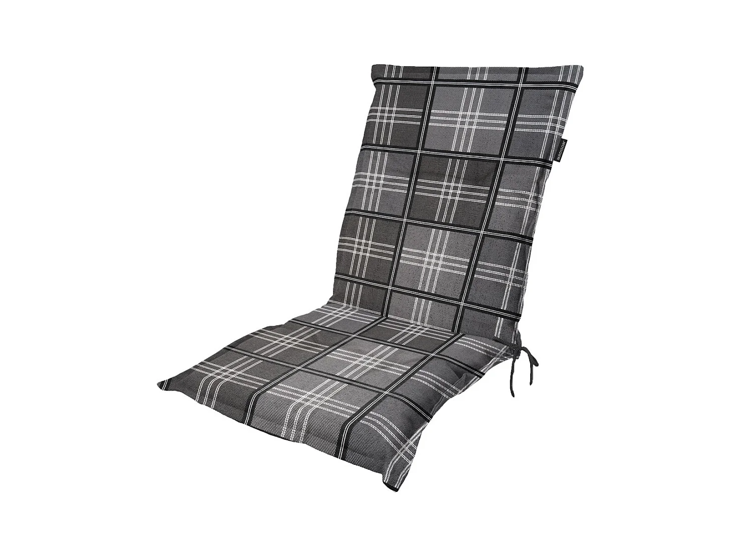 Coussin de chaise de jardin à dossier bas Patchy gris - Environ 105 x 50 cm - Lot de 4