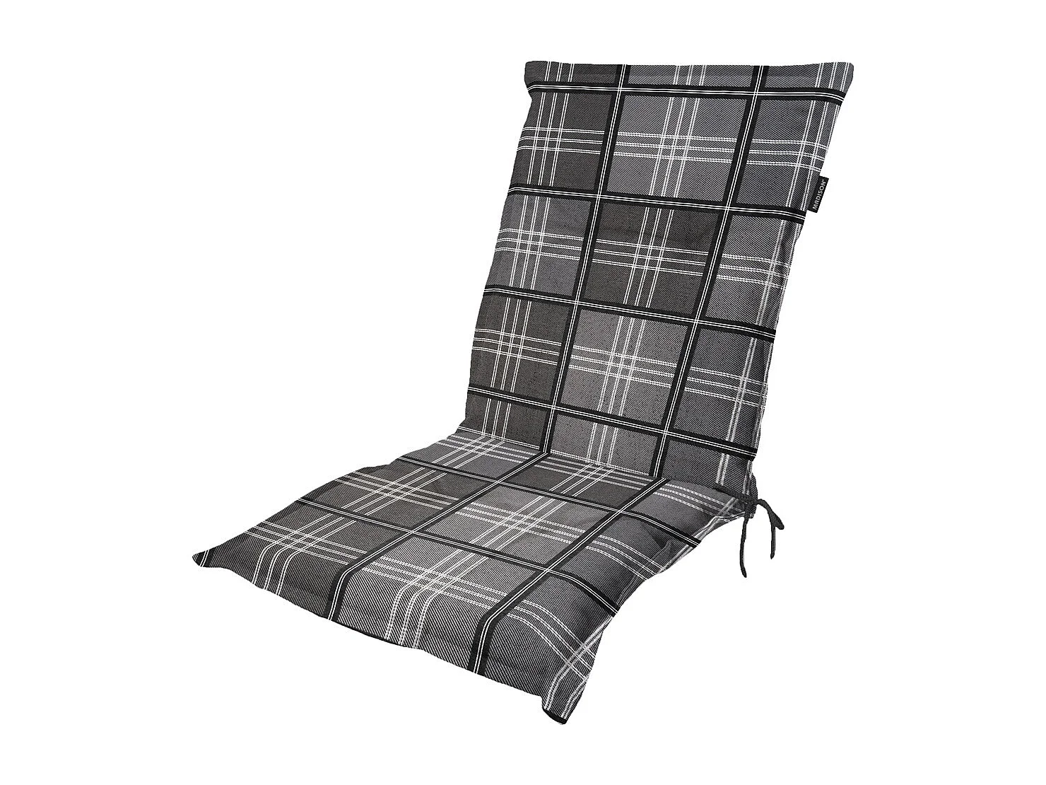 Coussin de chaise de jardin à dossier bas Patchy gris - Environ 105 x 50 cm - Lot de 4