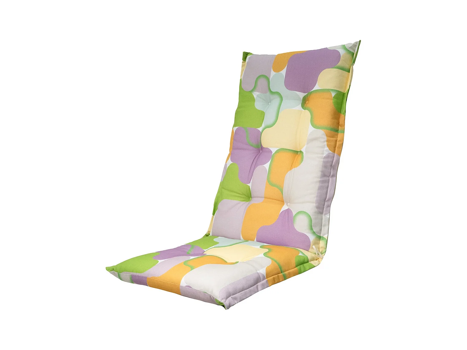Coussin de chaise de jardin à dossier haut Grafi lilas - Environ 123 x 50 cm - Lot de 4