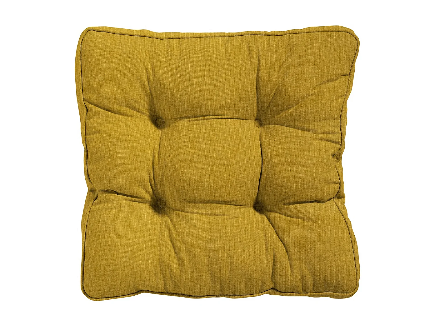 Coussin d'assise Florance Panama moutarde - Env. 47 x 47 cm - Lot de 4