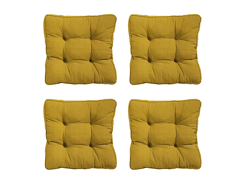 Zitkussen Florance Panama mustard - Ca. 47x47 cm - Set van 4