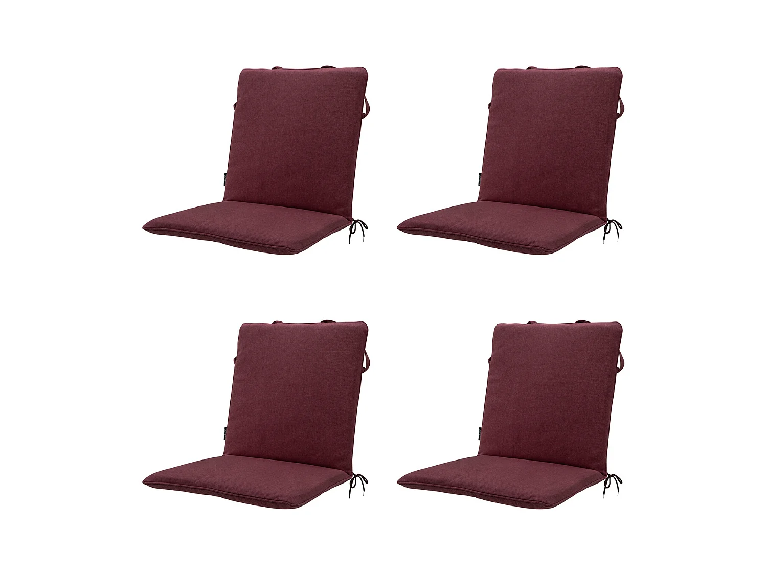 Coussin de chaise empilable en toile Bordeaux éco+ - Dimensions approximatives : 97 x 49 cm - Lot de 4