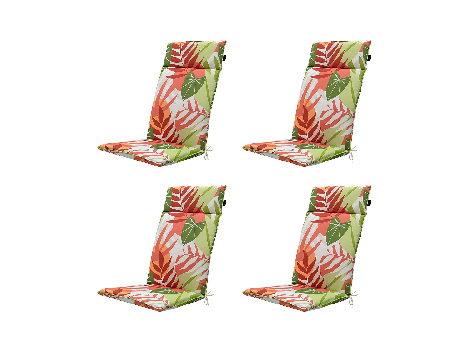 Coussin de chaise de jardin dossier haut Iven terra - Environ 120 x 50 cm - Lot de 4