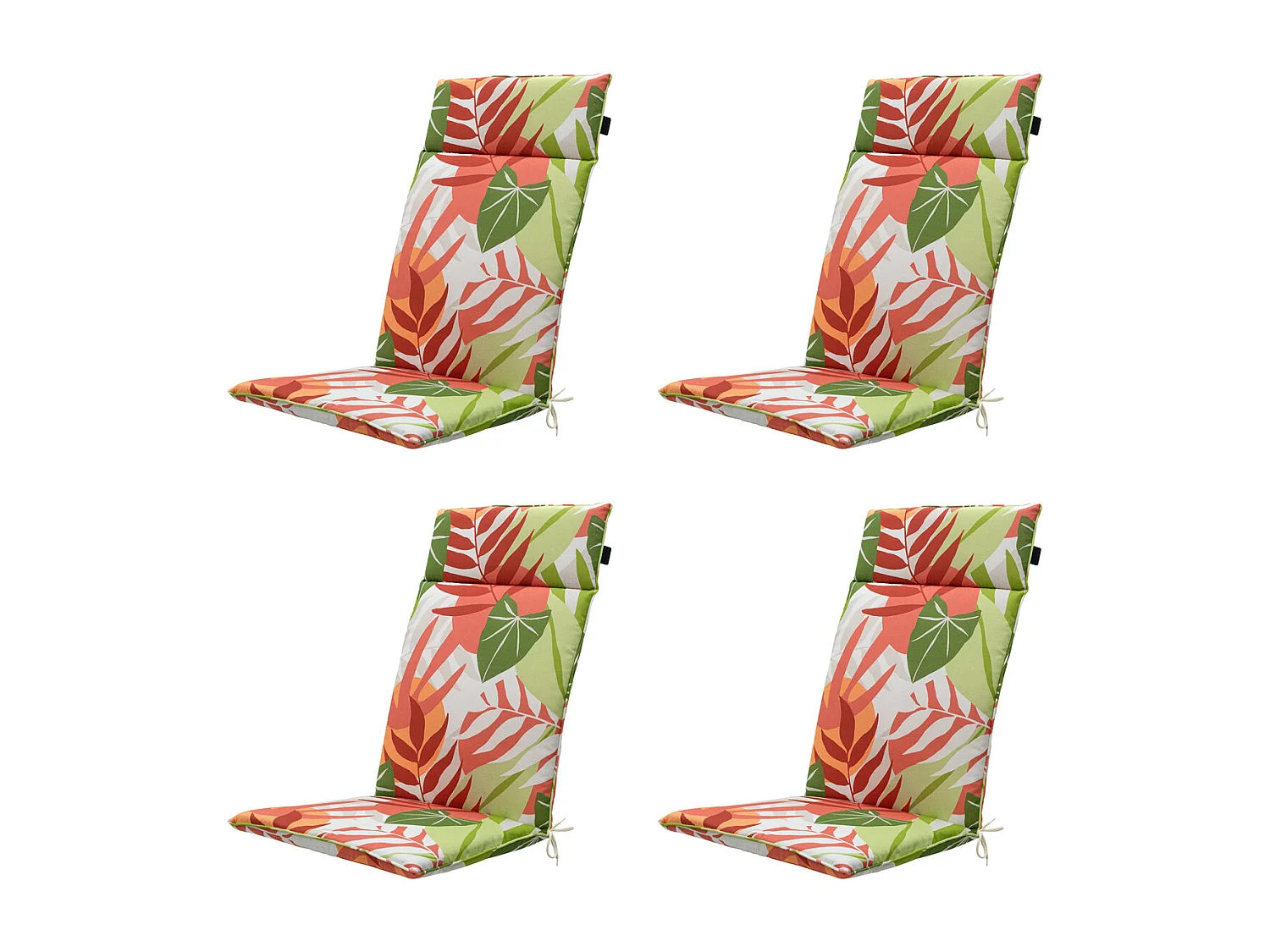 Coussin de chaise de jardin dossier haut Iven terra - Environ 120 x 50 cm - Lot de 4