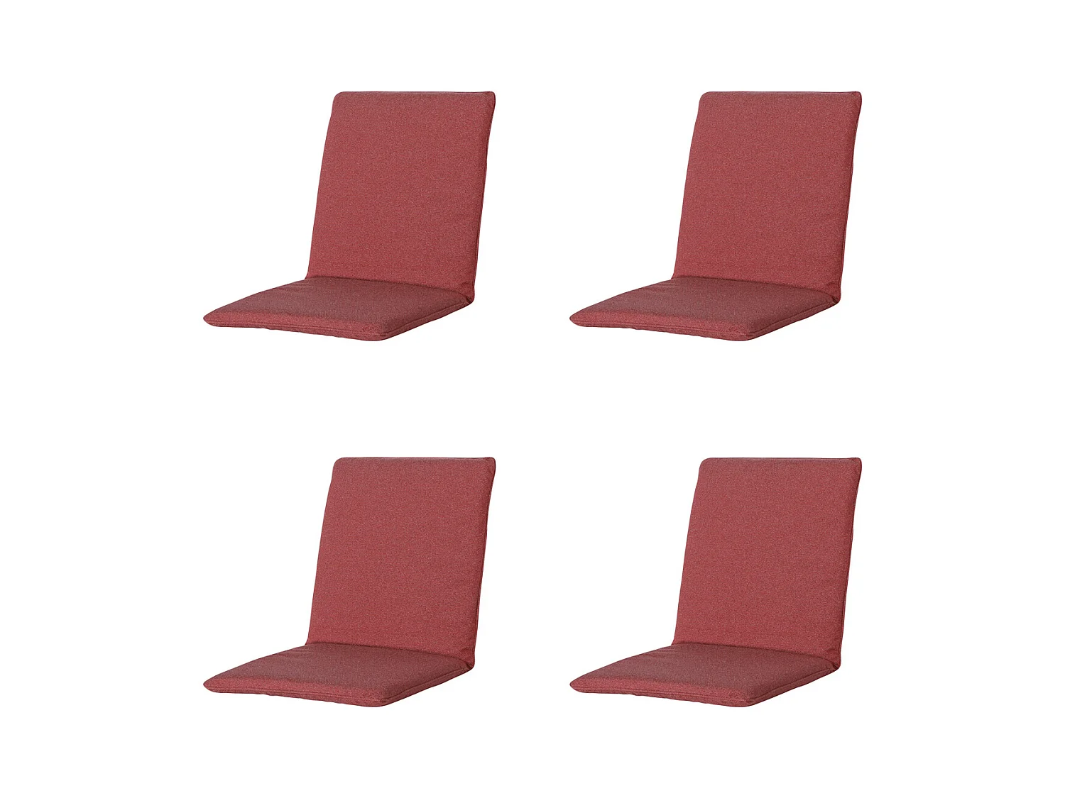 Coussin de chaise empilable Manchester rouge - Environ 97 x 49 cm - Lot de 4