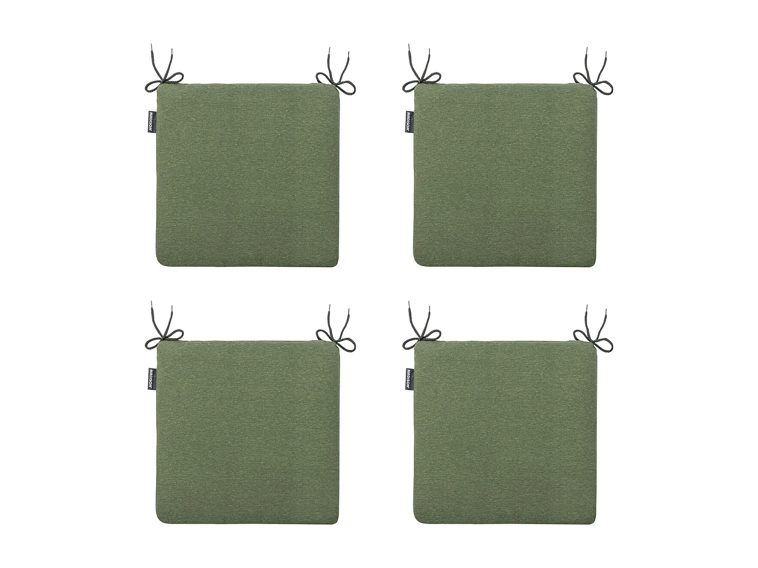 Coussin d'assise Panama vert - Environ 40 x 40 cm - Lot de 4